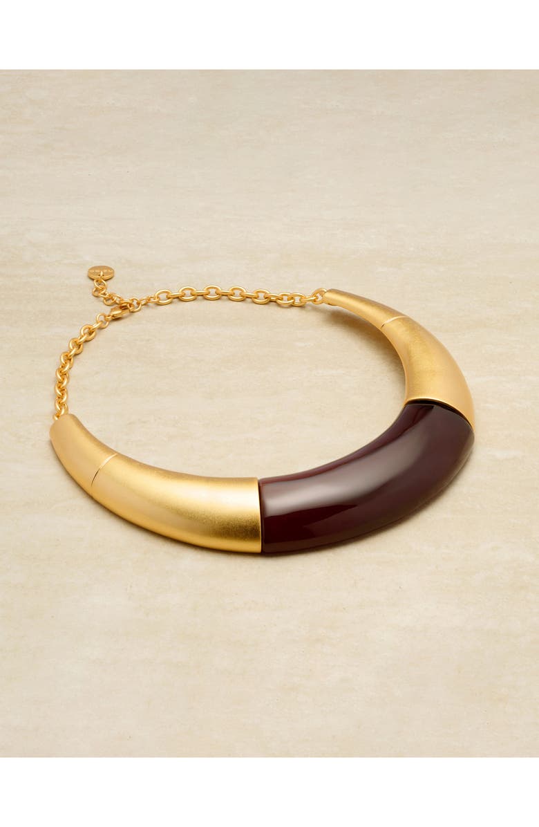 Reiss Paige Choker Necklace, Alternate, color, Gold Tone / Burgundy