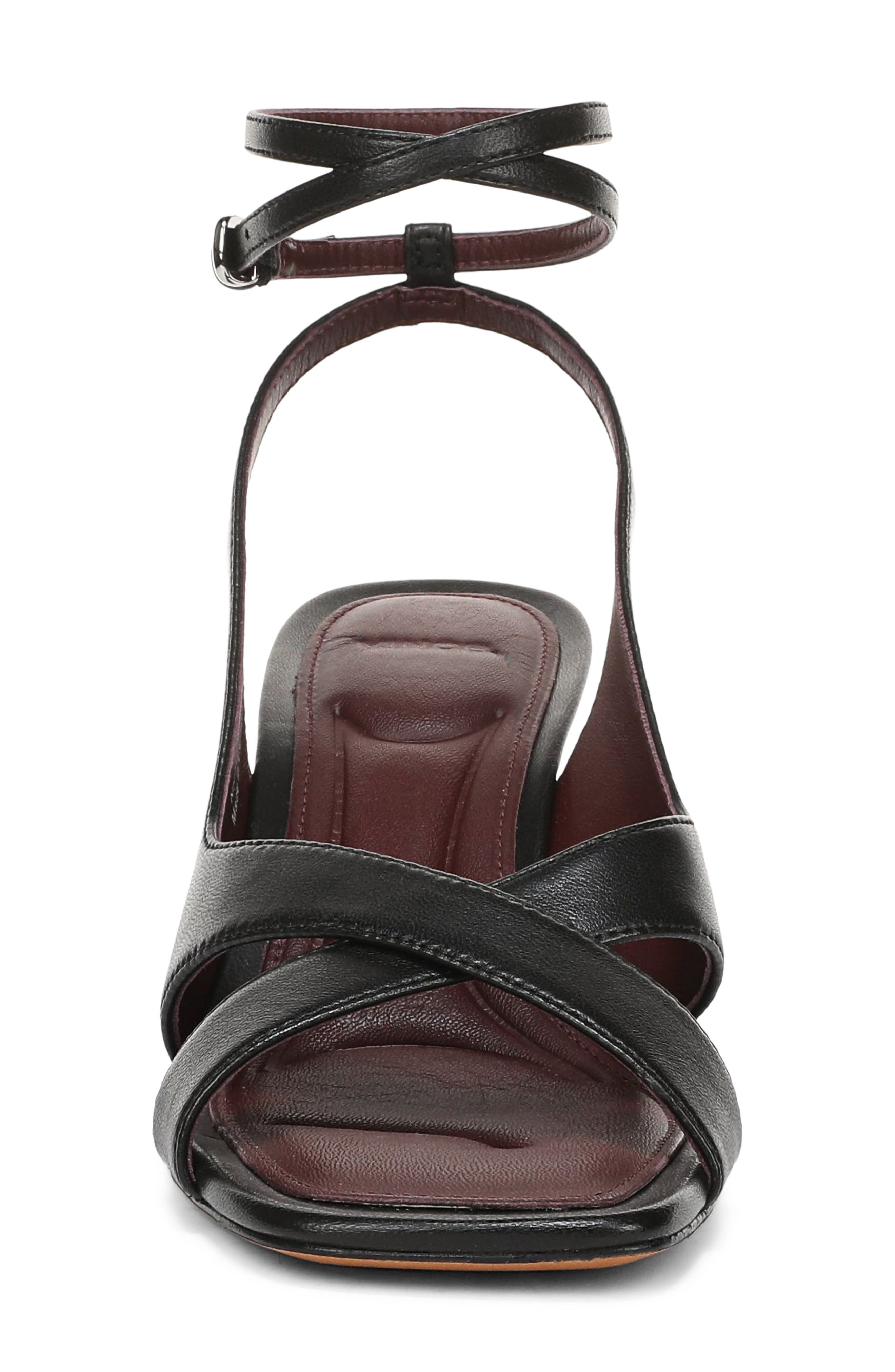 Vince Lola Leather Sandal, Alternate, color, Black
