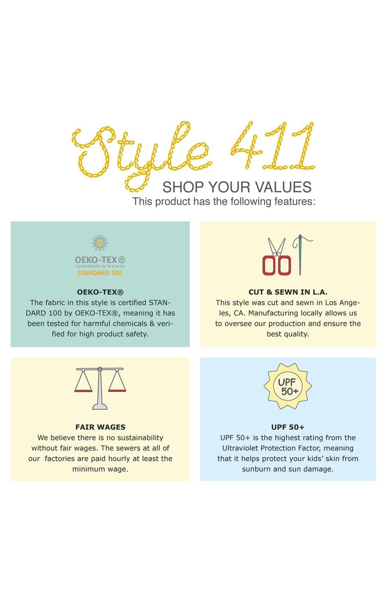 CITY THREADS Girls UPF 50+ Bikini Swim Top, Alternate, color, Black