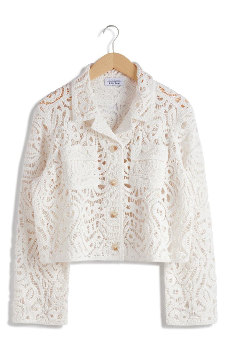 Lourdess Cotton Lace Jacket, Main, color, WHITE DUSTY LIGHT
