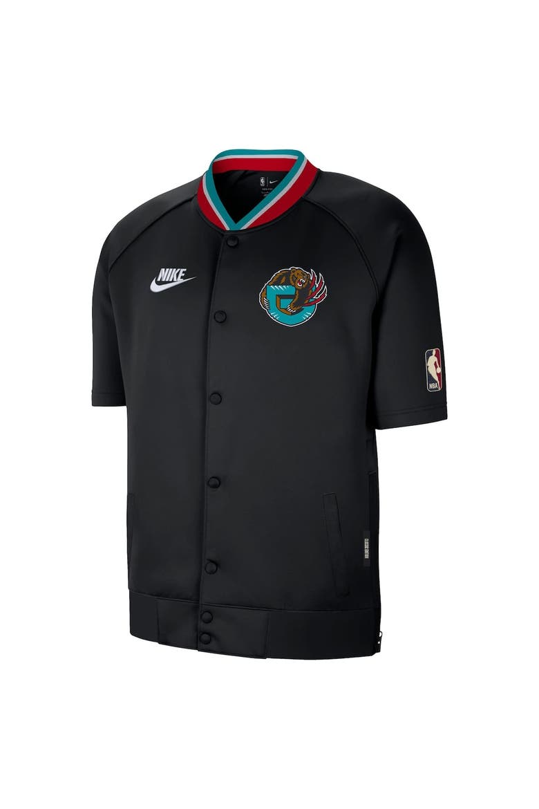 Men's Nike Black Memphis Grizzlies Classic Edition Hardwood Classics Authentic On-Court Game Full-Snap Jacket, Alternate, color, Black