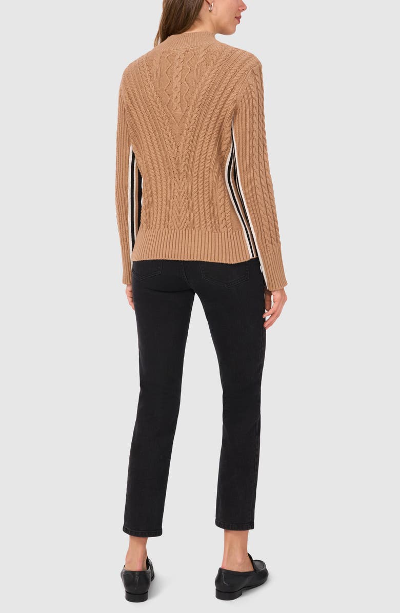 Halogen<sup>®</sup> Mixed Cable Mock Neck Sweater, Alternate, color, Amphora