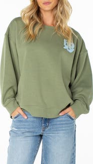 Roxy Morning Stroll Oversize Logo Graphic Sweatshirt
