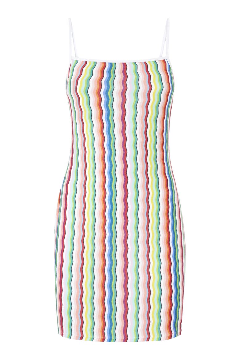 Mini Cover-up Dress In Terry Cloth With Zigzag Print, Alternate, color, Multicoloured