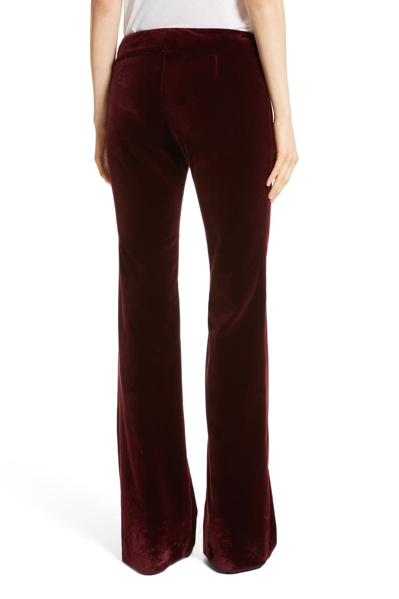 Amoire Velvet Flare Pants, Alternate, color, BURGUNDY