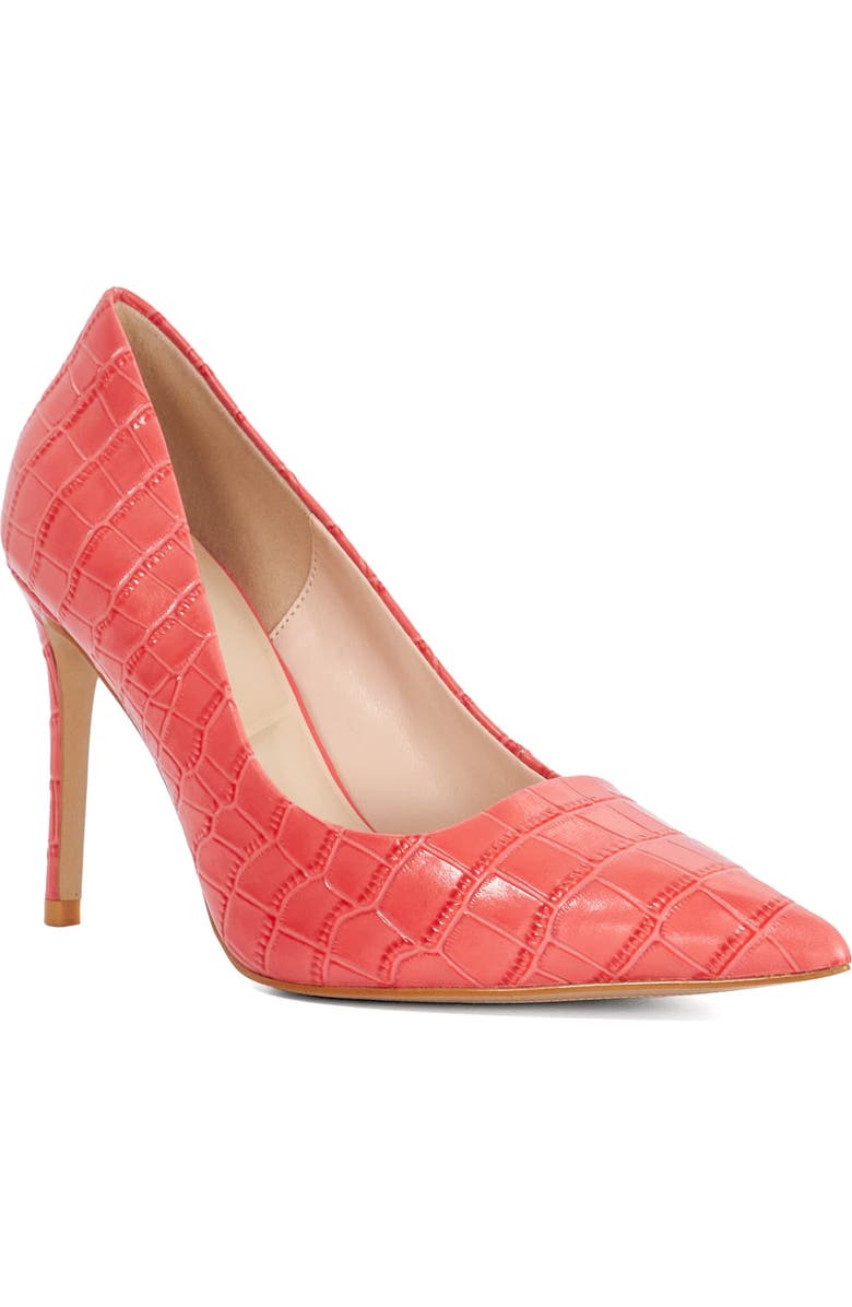 Dune London Assured Pointed Toe Pump, Main, color, Coral