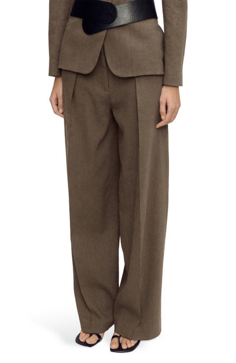 Straight Leg Linen Blend Pants