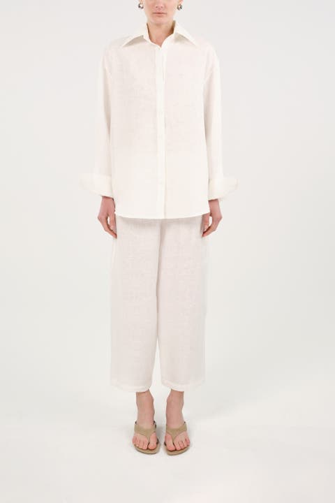 Linen Drawstring Trousers