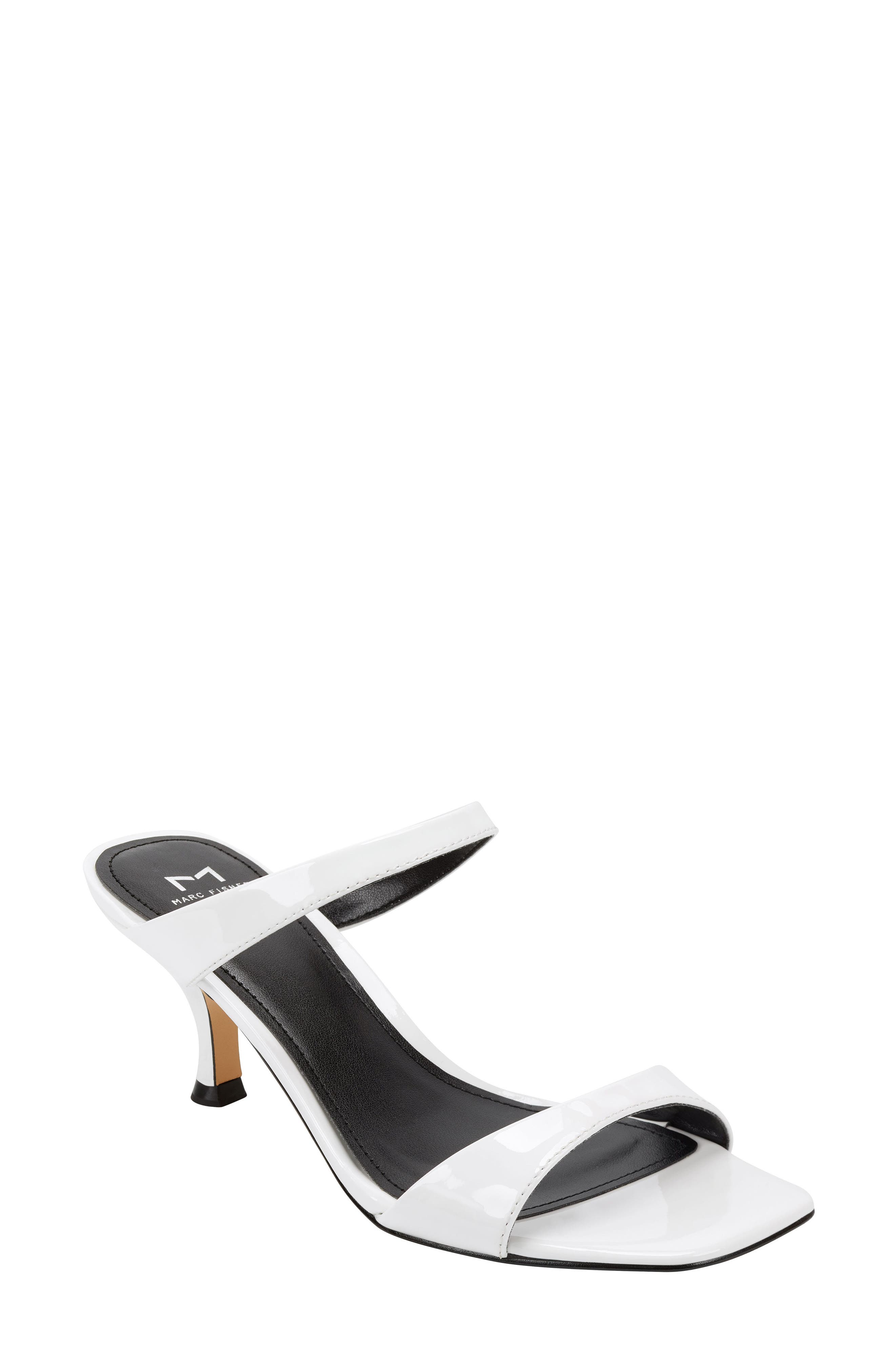 Genia Slide Sandal, Main, color, WHITE PATENT LEATHER