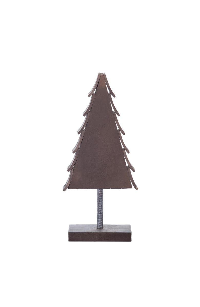 Transpac Gray Wood Christmas Layered Tree Decorative Tabletop Sculpture, Alternate, color, Grey