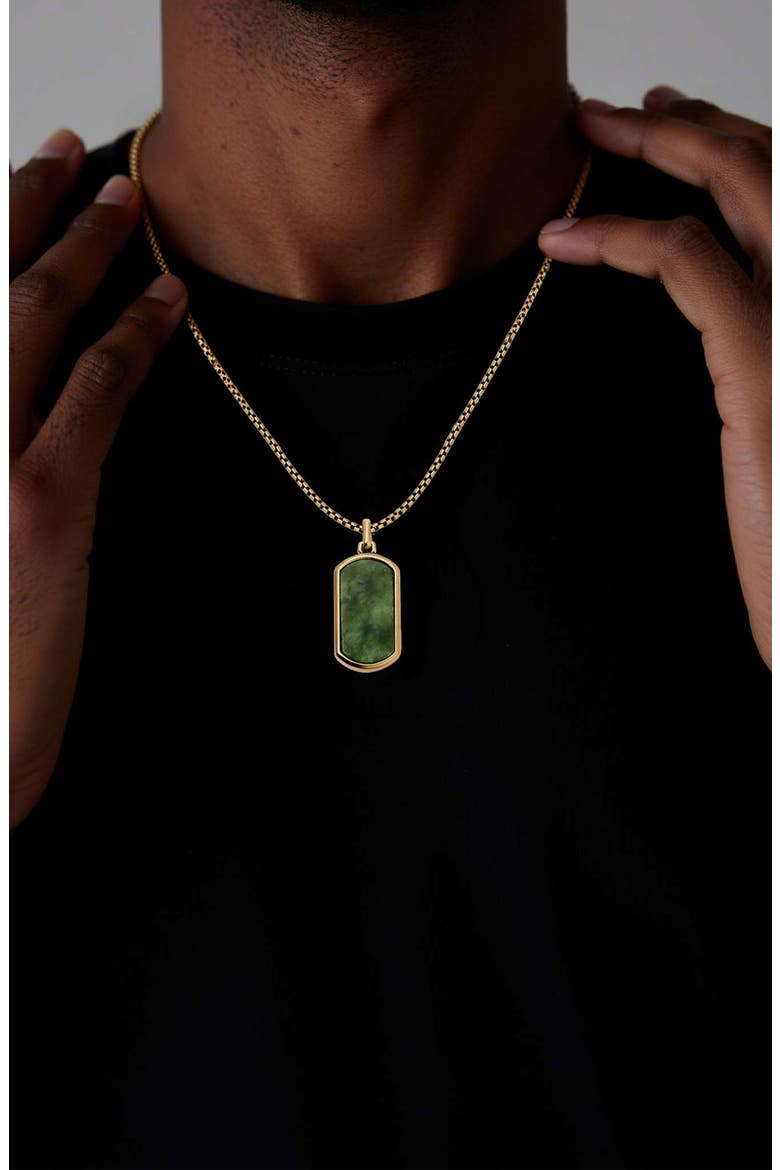 Men's Dog Tag Necklace, Alternate, color, GREEN