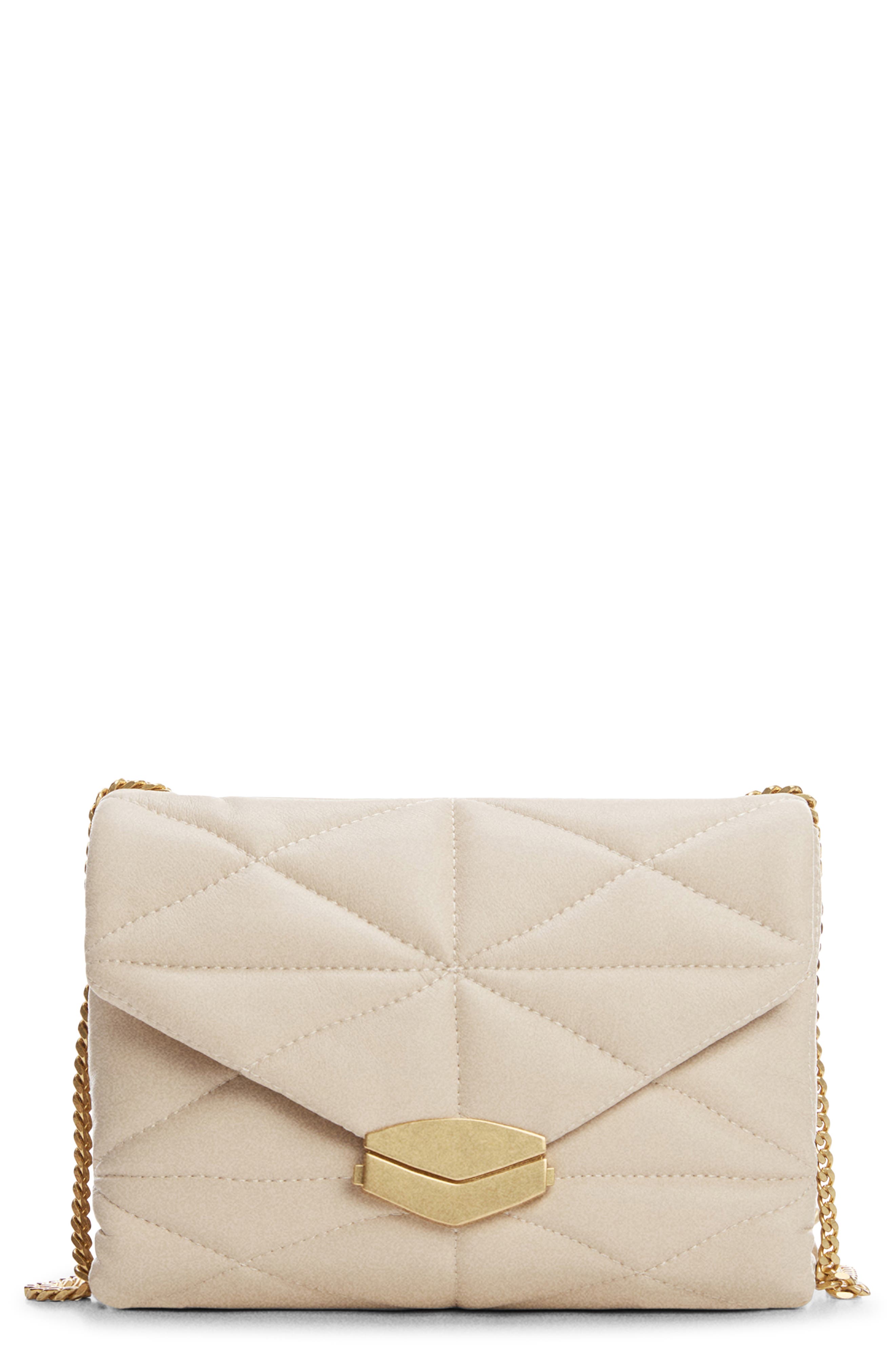 MANGO Quilted Faux Suede Convertible Shoulder Bag, Main, color, 