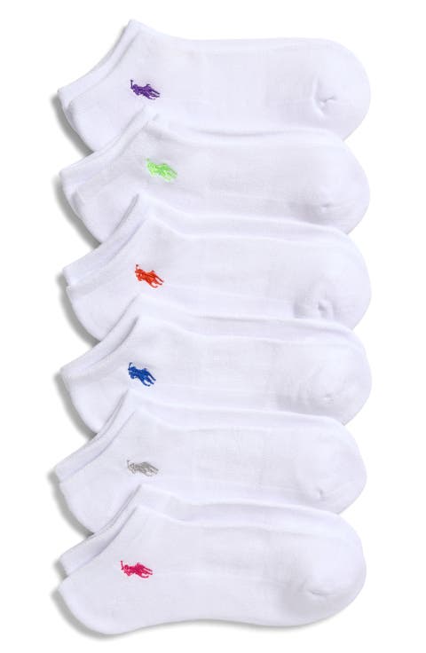 Assorted 6-Pack Cushioned Cotton Blend Ankle Socks
