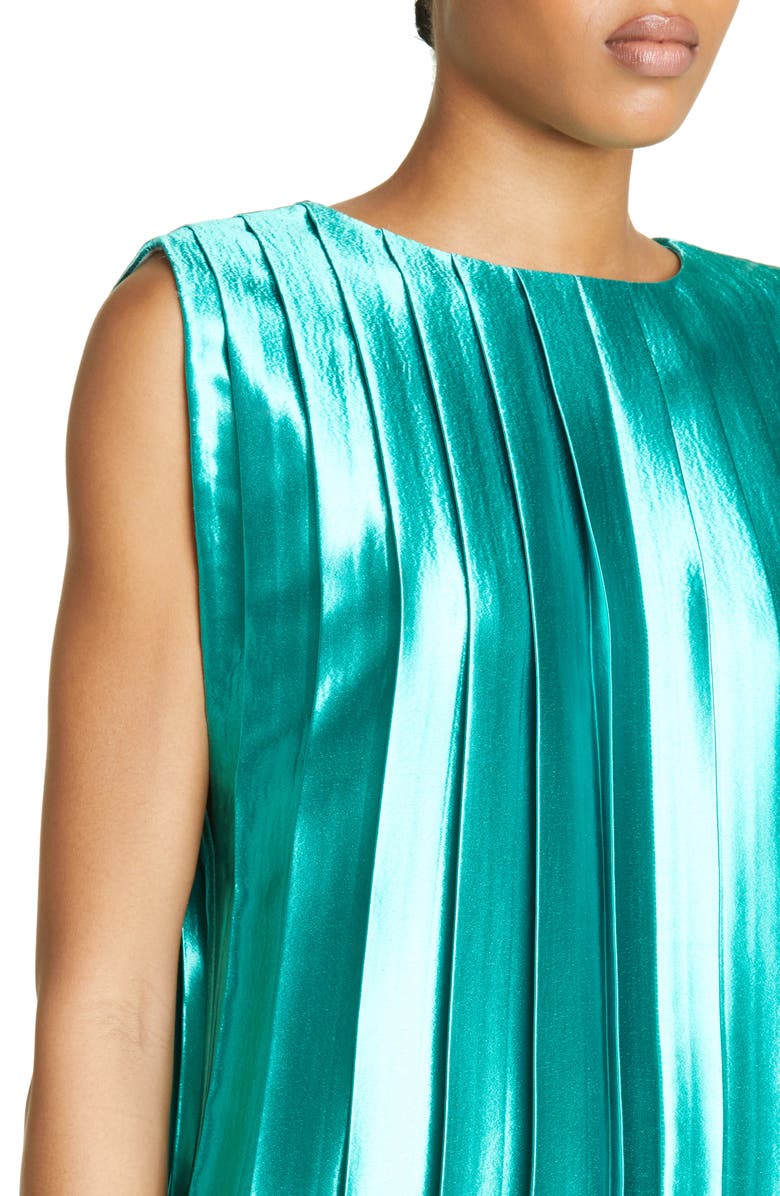 PARTOW Elini Sleeveless Pleated Satin Top, Alternate, color, 