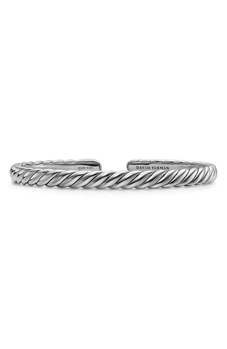 David Yurman Sculpted Cable Flex Bracelet in Sterling Silver, 5mm, Main, color, Silver