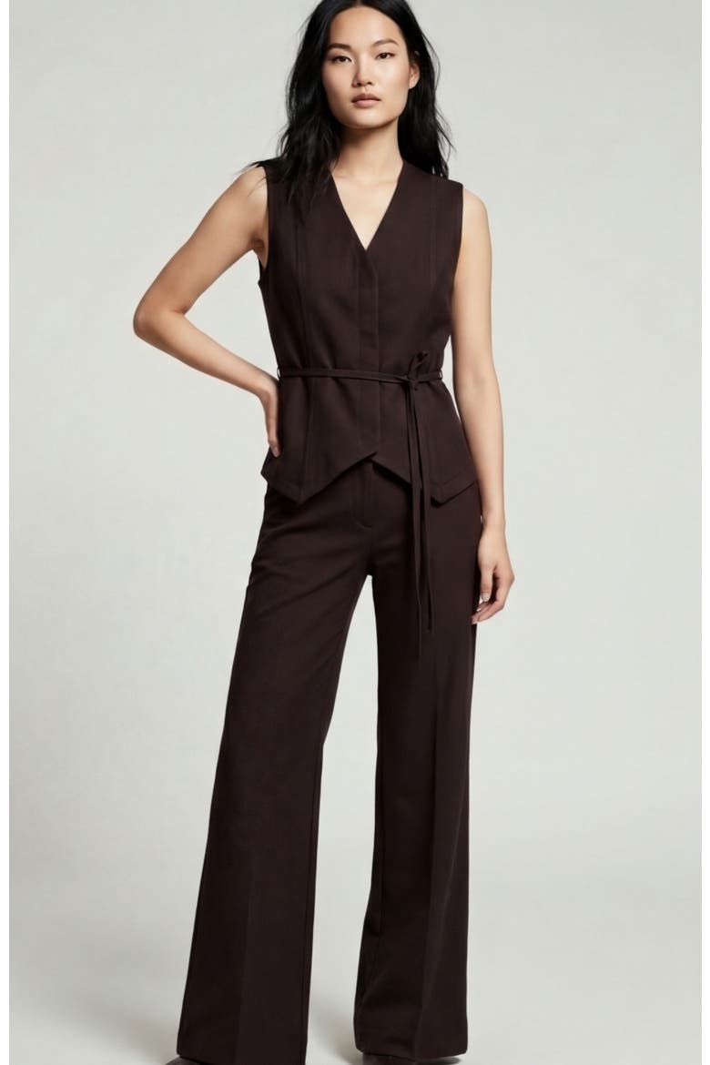 Solstice Ponte Wide Leg Pant, Main, color, Espresso