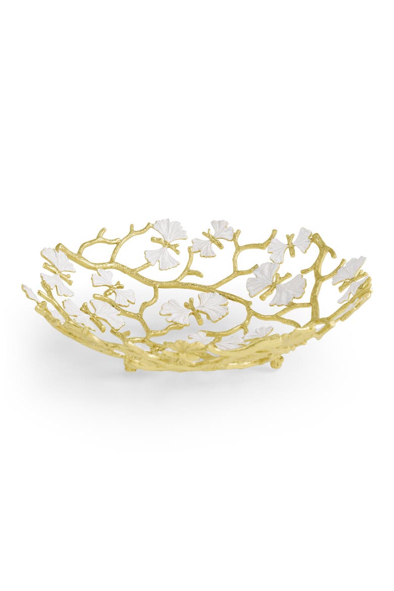 Butterfly Ginkgo Bread Basket, Main, color, GOLD MULTI