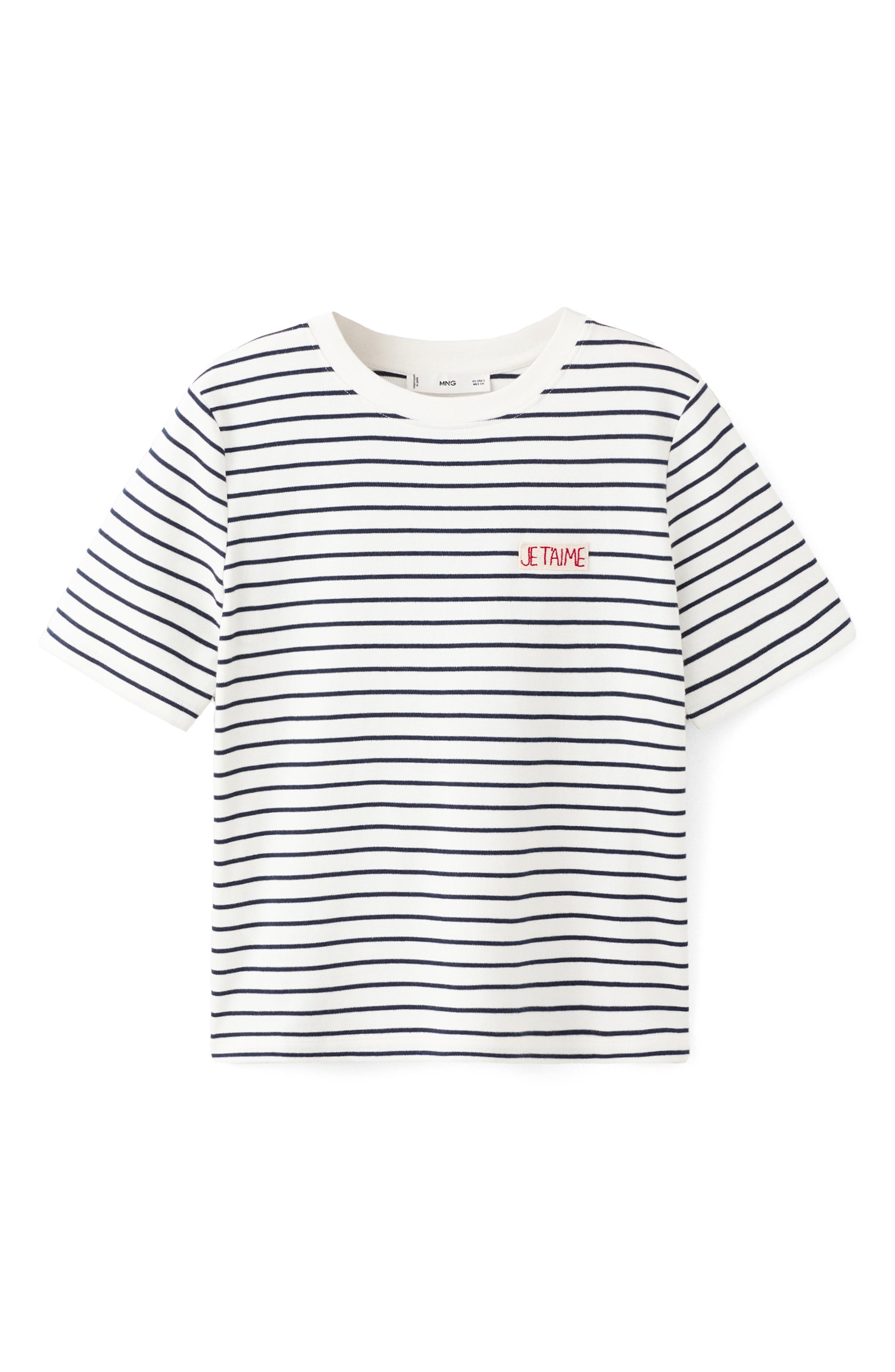 Embroidered Stripe Top