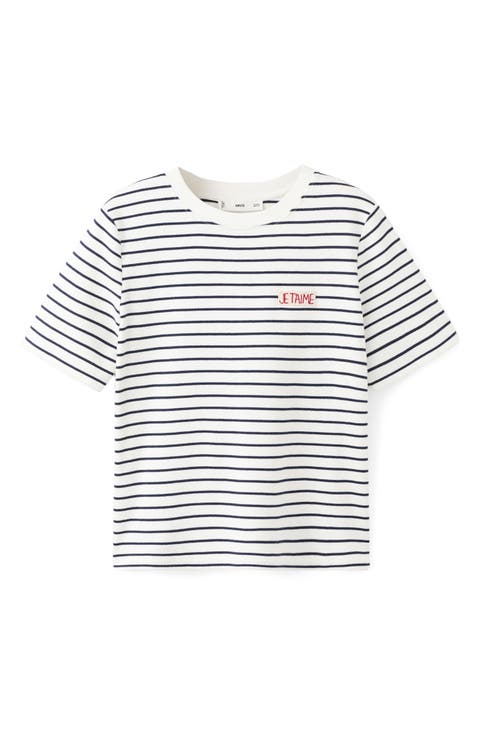 Embroidered Stripe Top