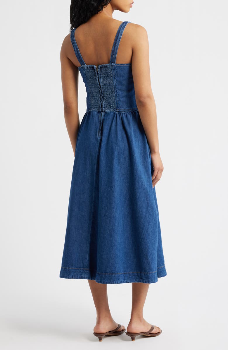 Reformation Janu Denim Midi Dress, Alternate, color, Morant