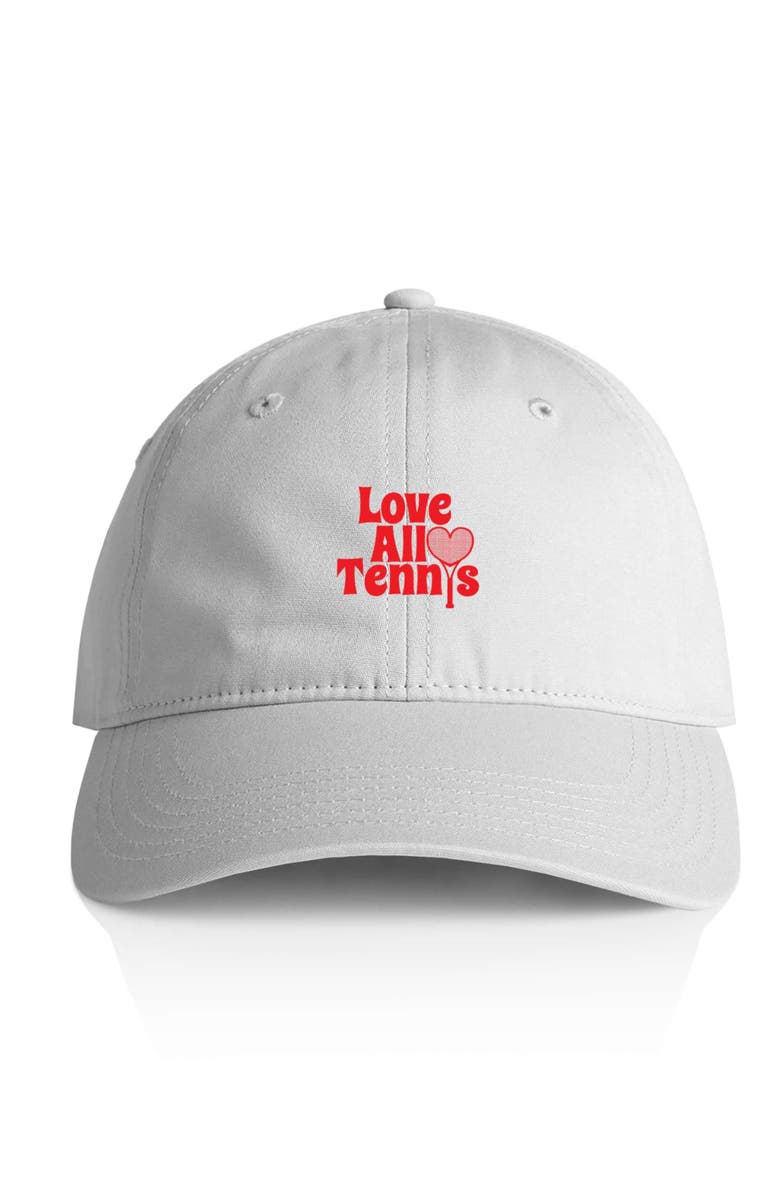 Love All Adult Premium Baseball Hat, Main, color, White