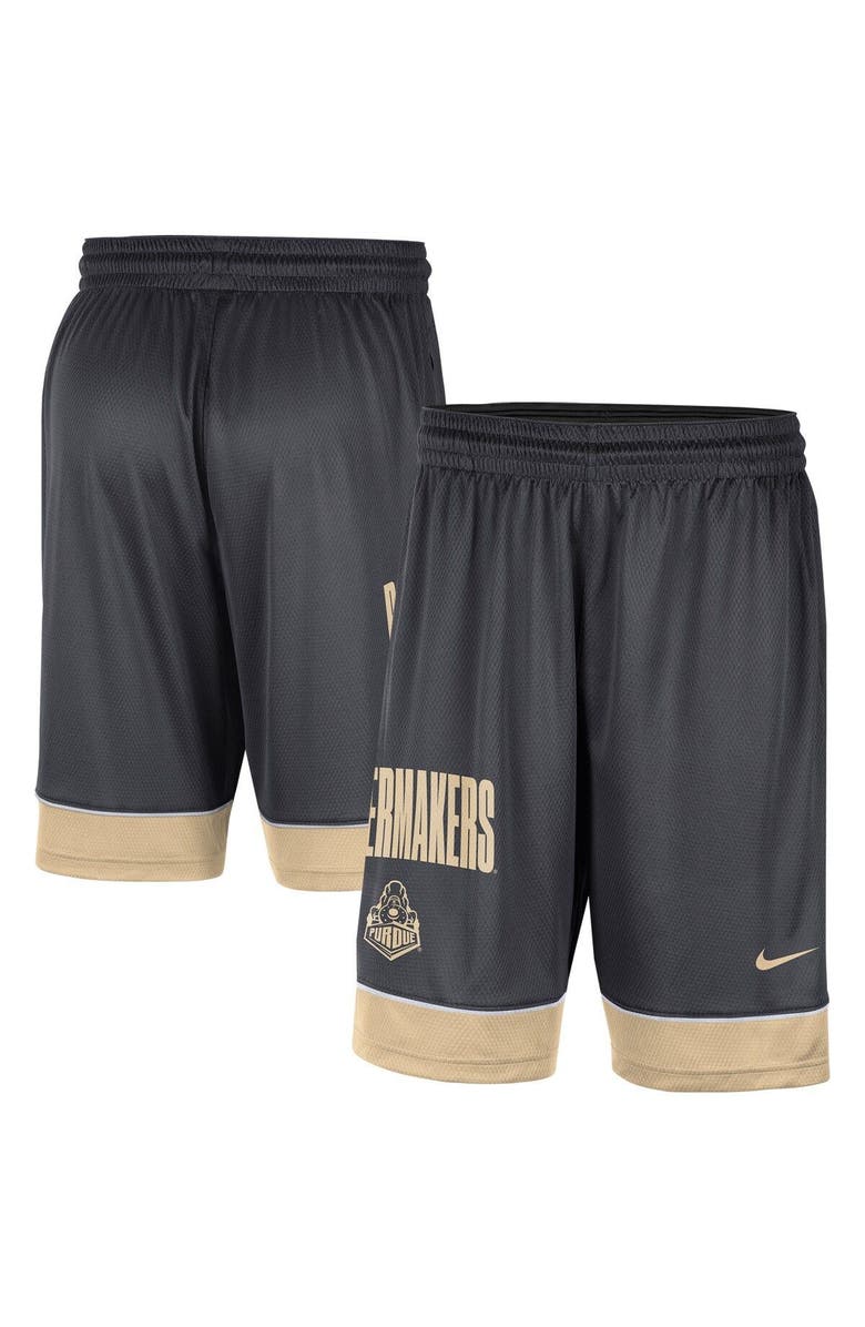 Nike Men's Nike Charcoal/Gold Purdue Boilermakers Fast Break Performance Shorts, Main, color, 