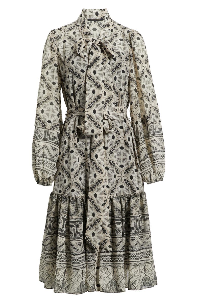 KOBI HALPERIN Flint Print Tie Waist Long Sleeve Shirtdress, Alternate, color,