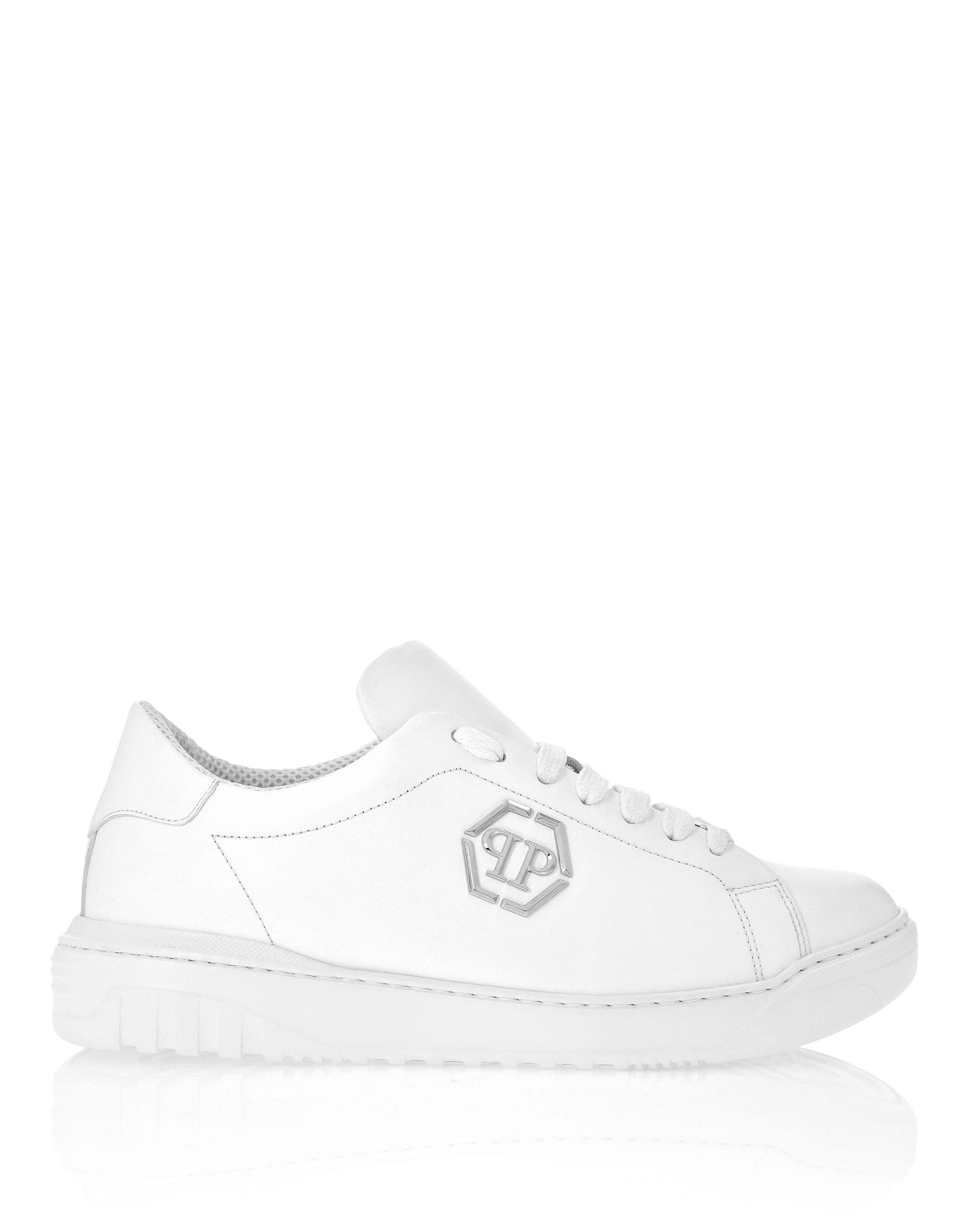 Leather Lo-Top Sneakers Skull&Amp;Bones Men, Alternate, color, white