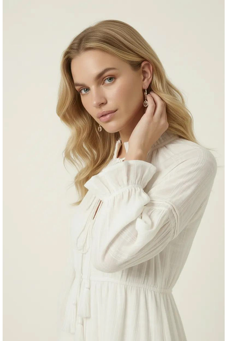 Boho Mini Dress, Alternate, color, Ivory