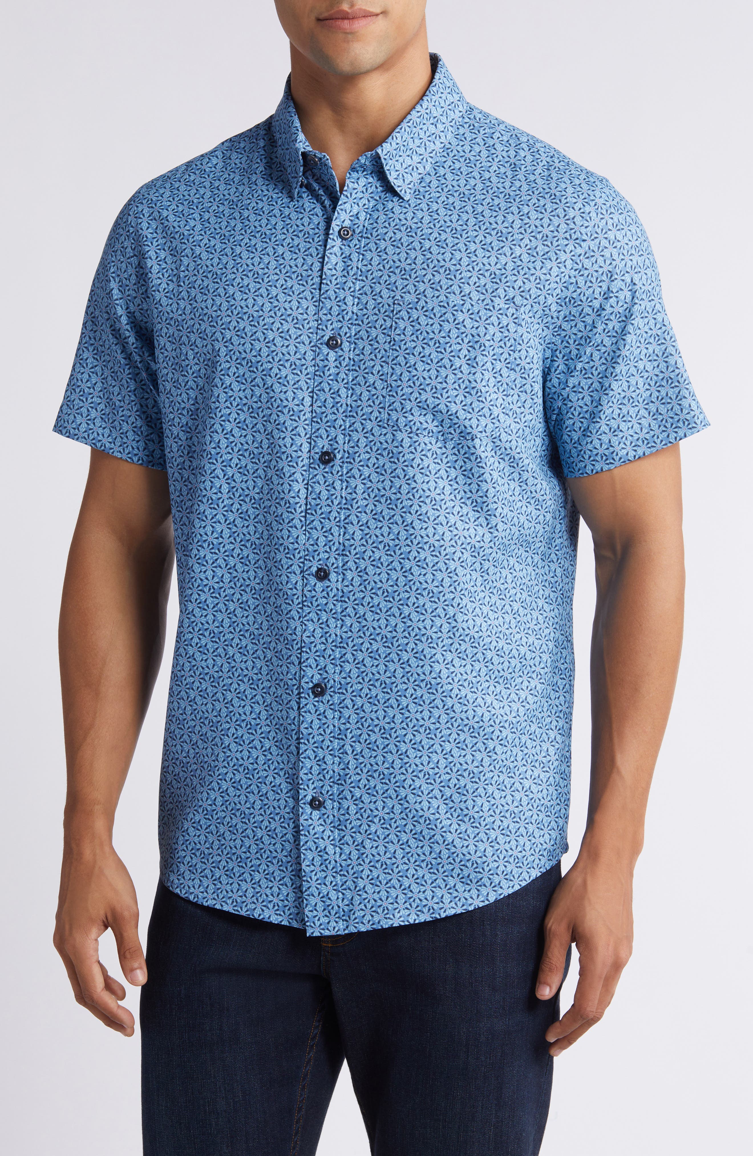 TravisMathew Country Mile Short Sleeve Button-Up Shirt