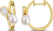 Julianna B. Pearl & Lab-Grown Diamond Hoop Earrings