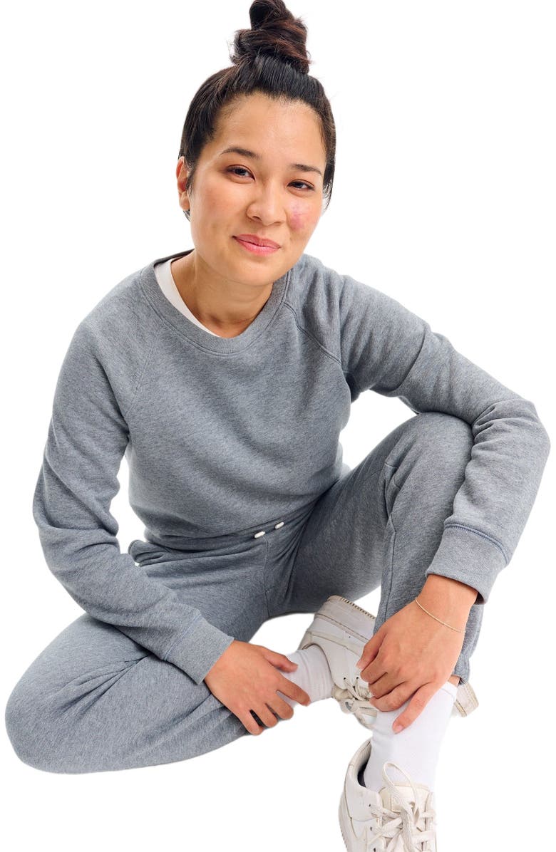 Primary Adult Cozy Fleece Sweatshirt, Alternate, color, Heather Black