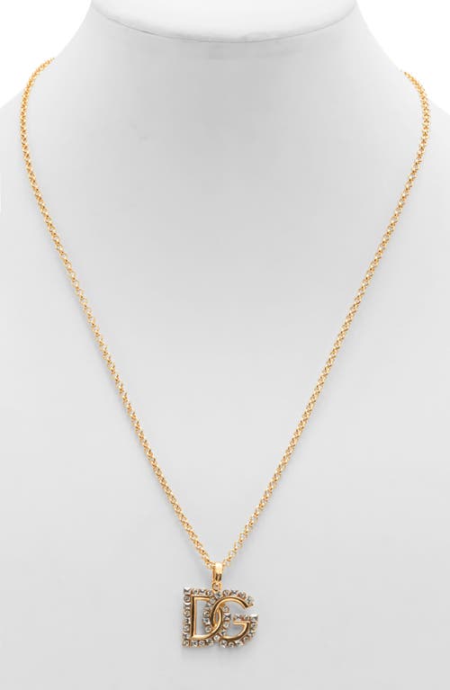Dolce & Gabbana Dolce&gabbana Dg Logo Crystal Embellished Pendant Necklace In Zoo00 Oro