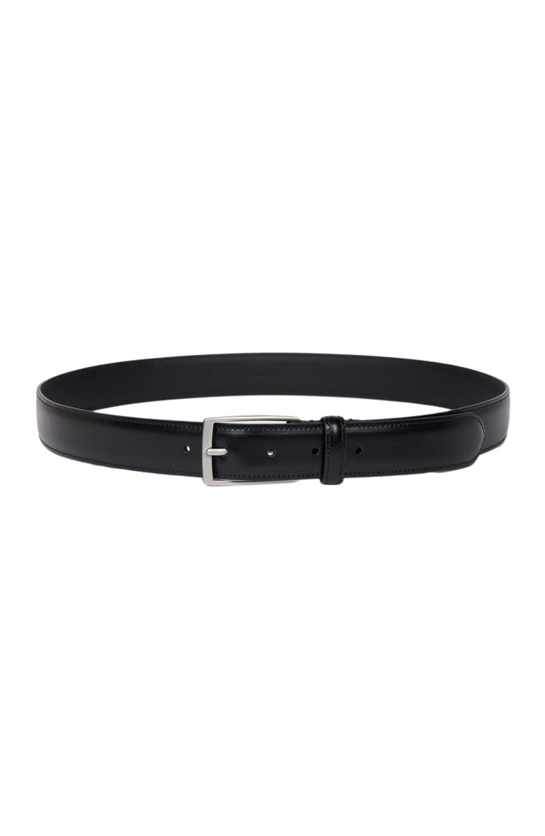 SANDRO Rectangular buckle leather belt, Main, color, Black