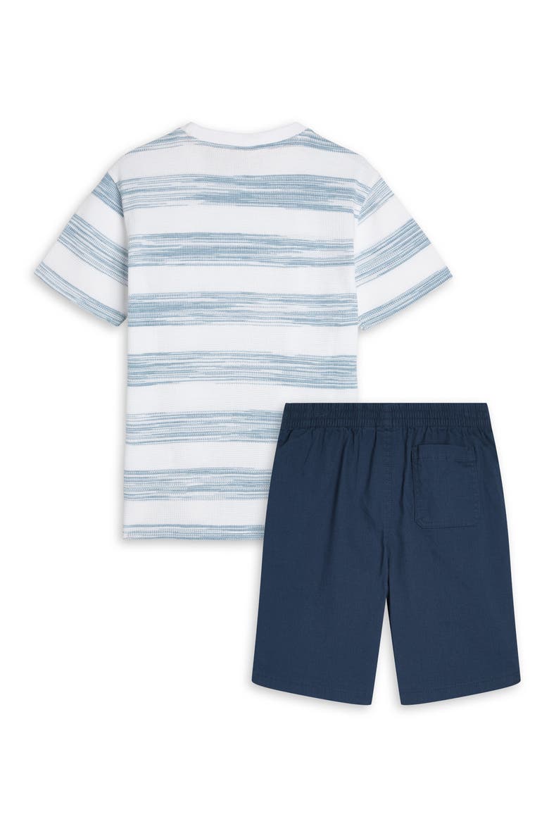 Kids' Stripe T-Shirt & Shorts Set, Alternate, color, BRIGHT WHITE
