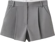 MANGO Pleated Straight Leg Shorts