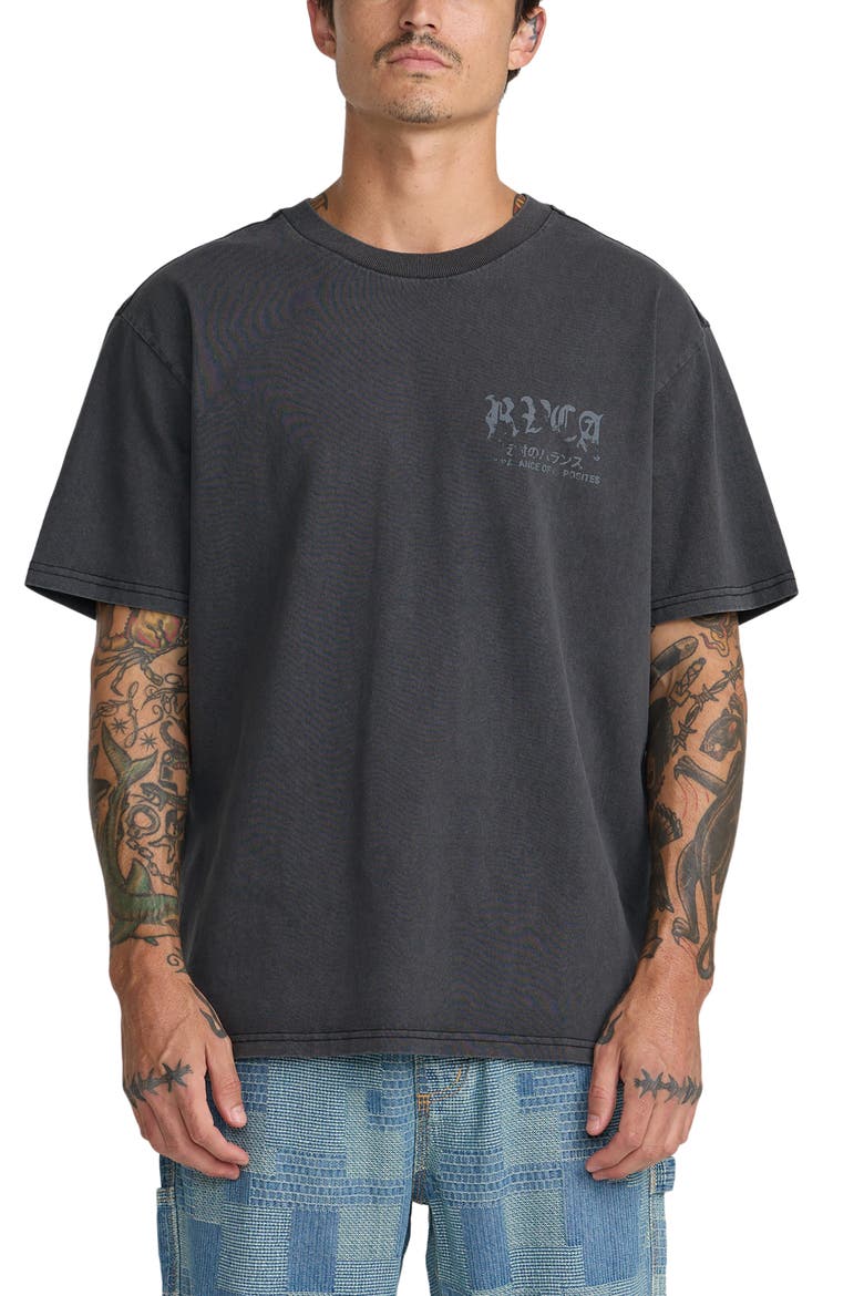Big Press Cotton Graphic T-Shirt, Main, color, BLACK