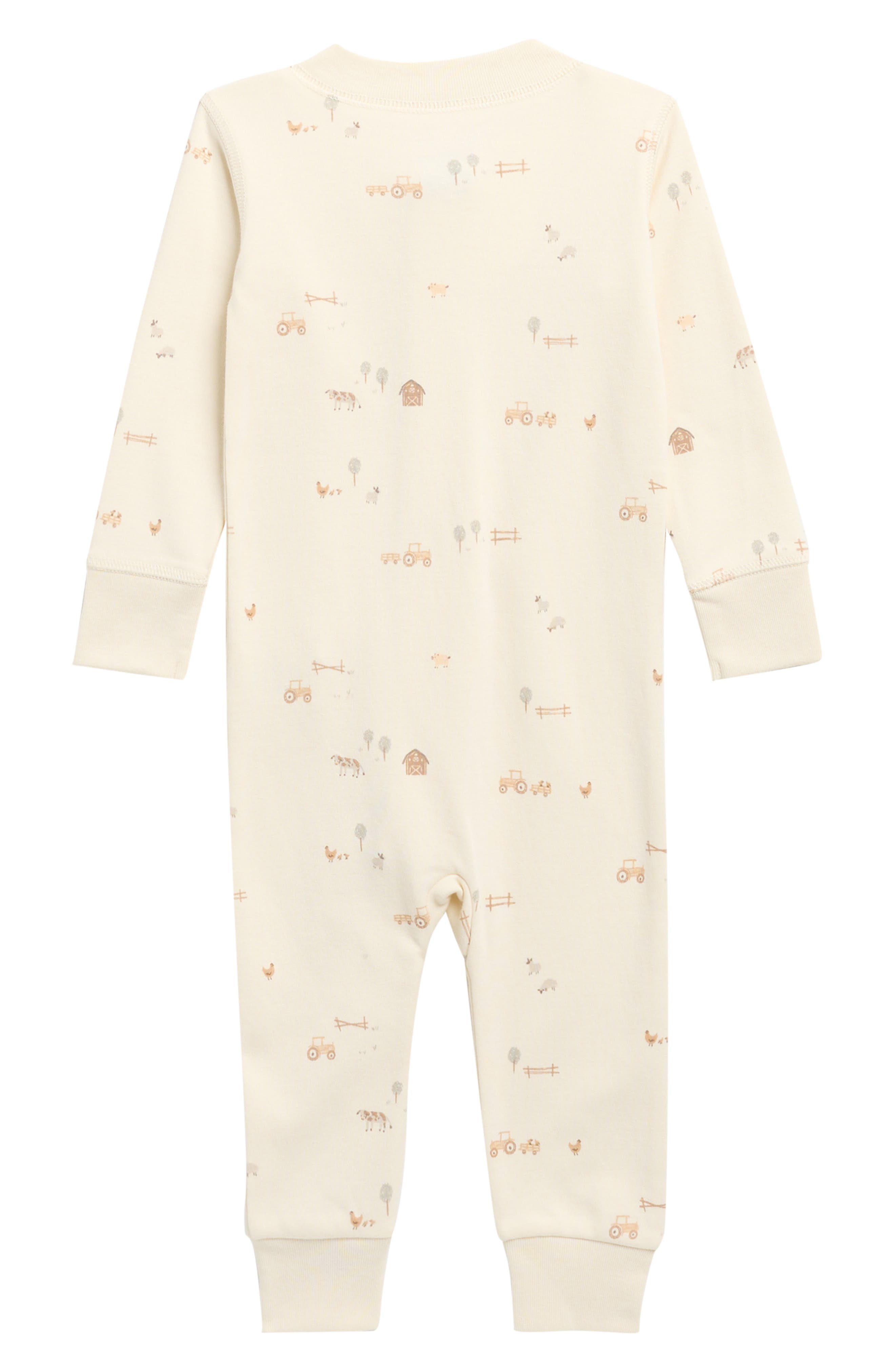 QUINCY MAE Print Zip Organic Cotton Romper Nordstrom