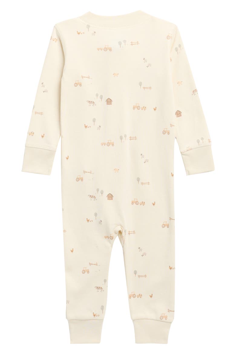 Print Zip Organic Cotton Romper, Alternate, color, IVORY