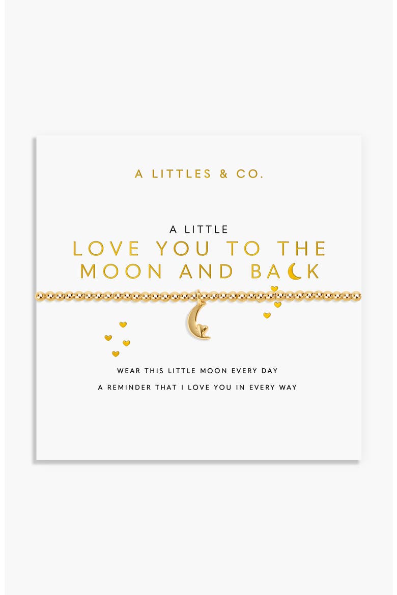Gold A Little 'Love You To The Moon And Back' Bracelet, Main, color, Metallic Gold