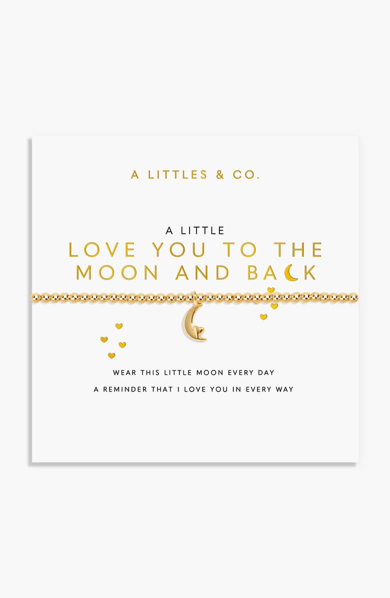 A Littles & Co Gold A Little 'Love You To The Moon And Back' Bracelet, Alternate, color, Metallic Gold
