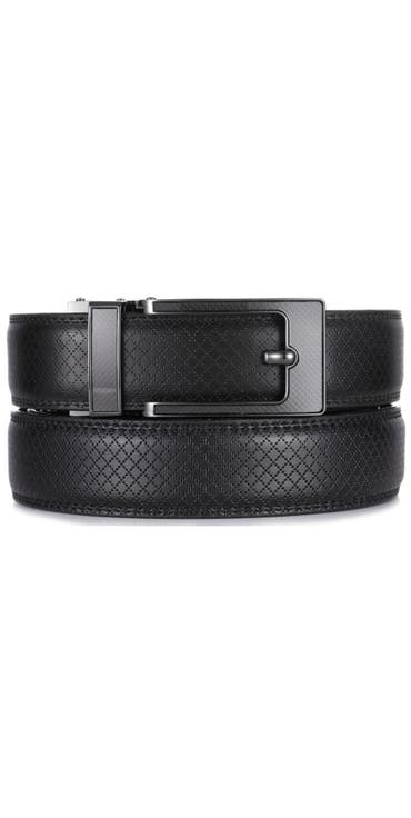 Crosshatch Leather Adjustable Ratchet Belt