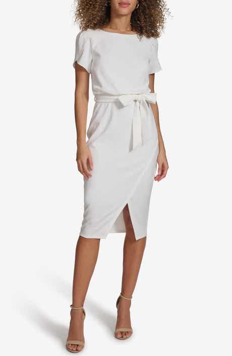 Kensie Plyr Tie Waist Midi Dress
