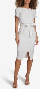 Kensie Plyr Tie Waist Midi Dress