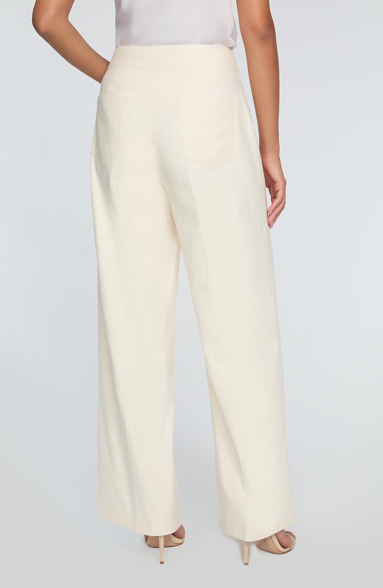 Elie Tahari The Leith High Waist Stretch Cotton Pants, Alternate, color, Ecru