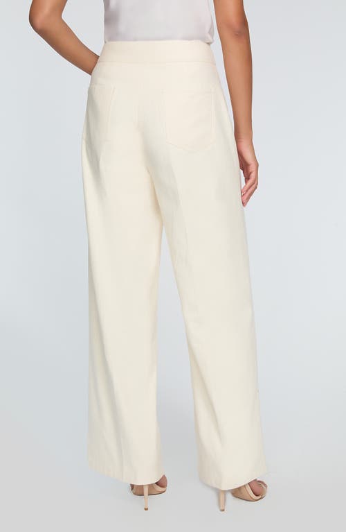 Shop Elie Tahari The Leith High Waist Stretch Cotton Pants In Ecru