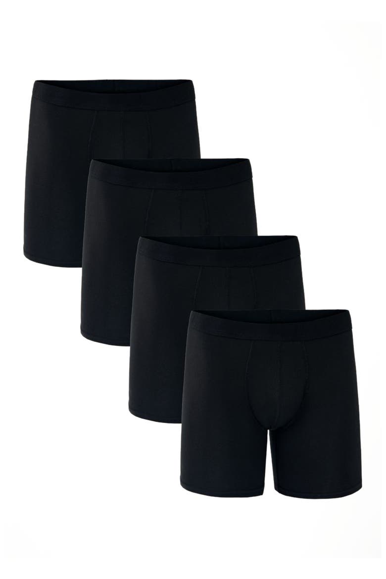 Everyday Extended Boxer Brief 4-Pack Made With Organic Cotton, Main, color, Black