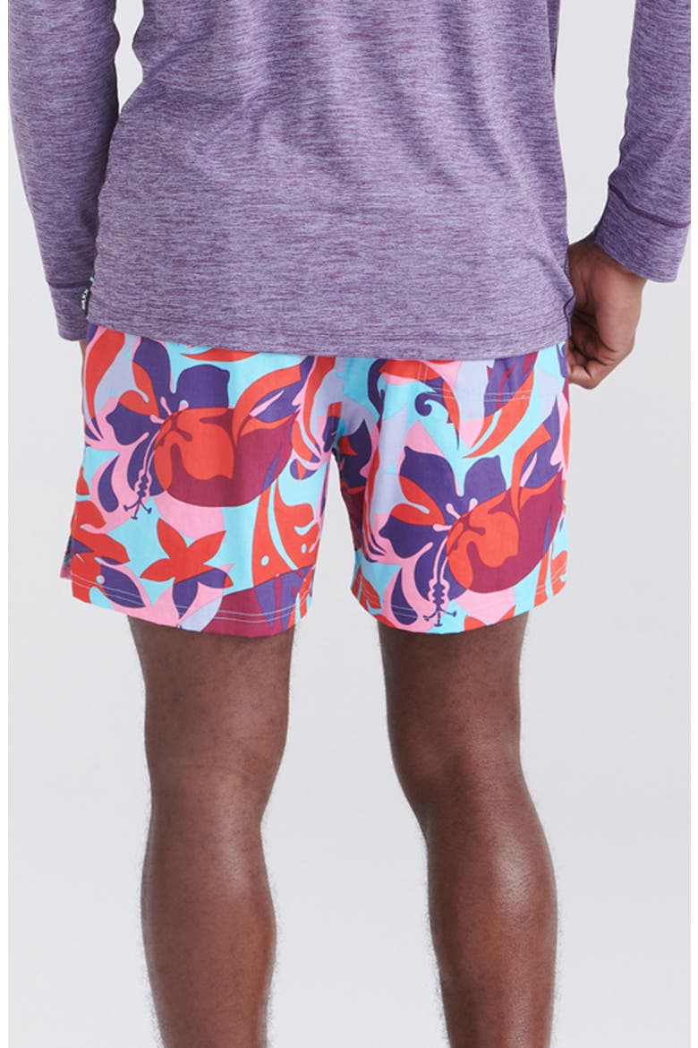 Floral Print 2N1 Volley Shorts, Alternate, color, TROPICAL LENS-MULTI