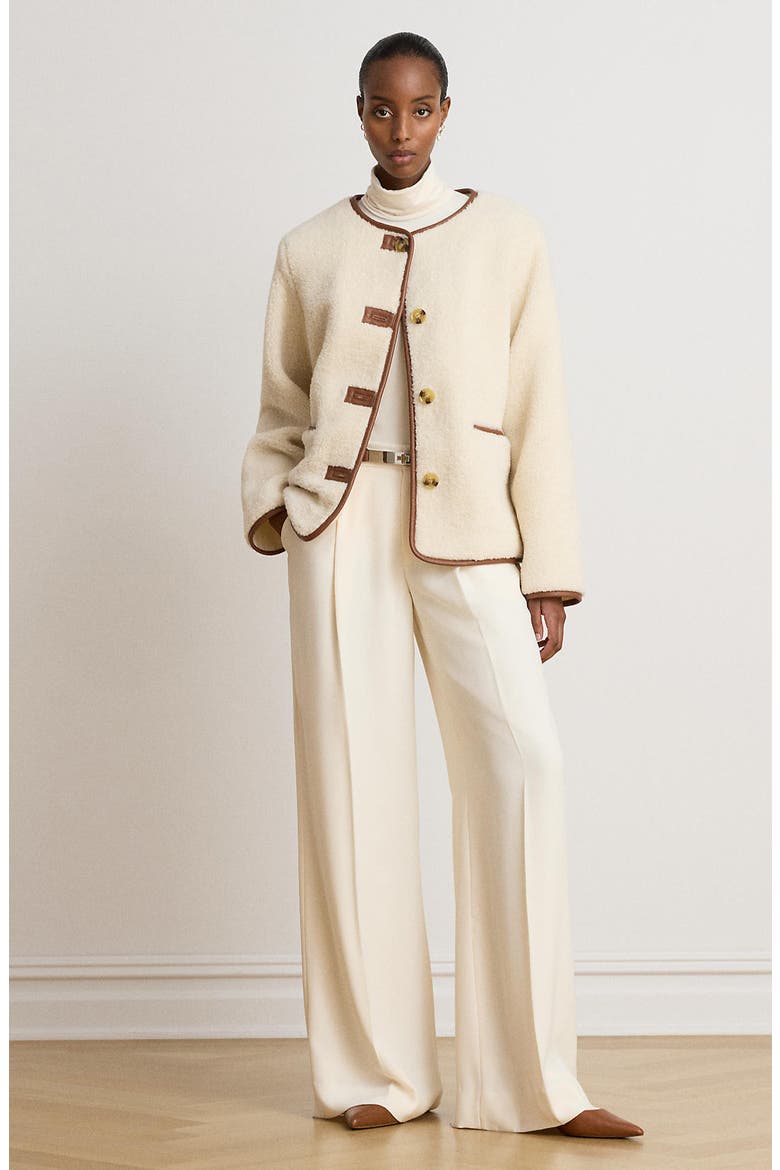 High Pile Fleece Jacket, Alternate, color, CREAM