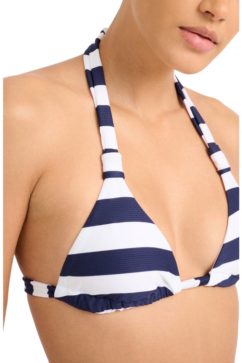 Mara Bikini Top, Alternate, color, Deep Navy/White